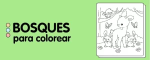 animales para colorear fondo de bosques