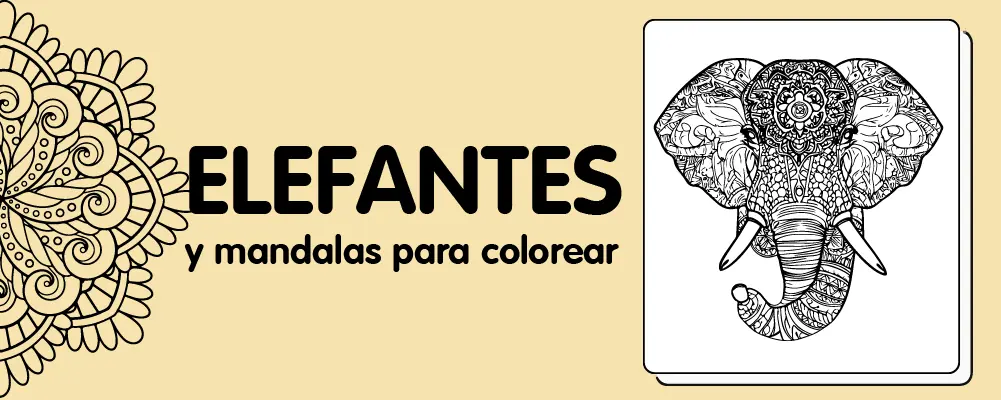 En este momento est&aacute;s viendo Elefantes y mandalas para colorear
